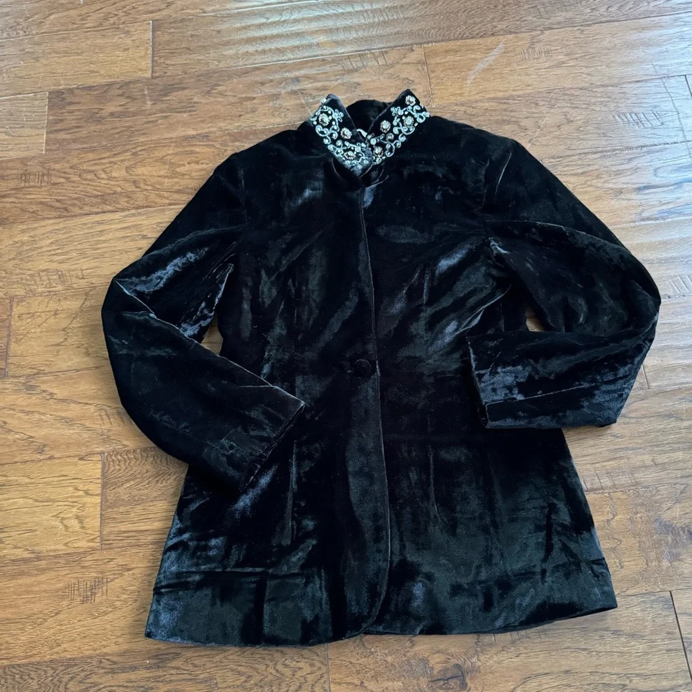 Soft Surroundings Elegant Black Velvet‎ Blazer